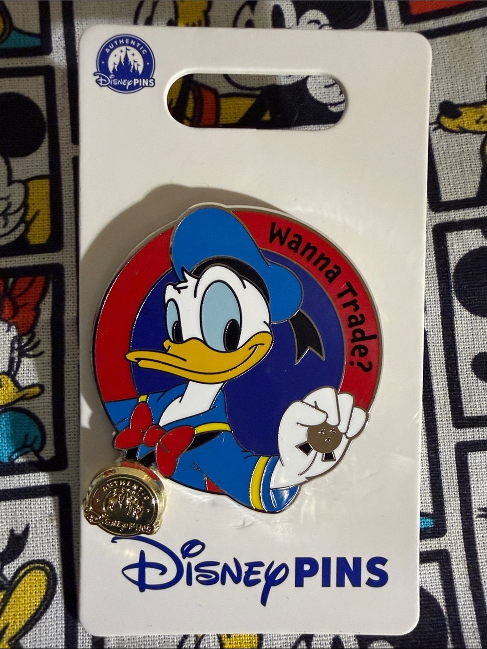 Disney Parks Donald Duck Wanna Trade? Pin Trading Open Edition Pin 2026 New